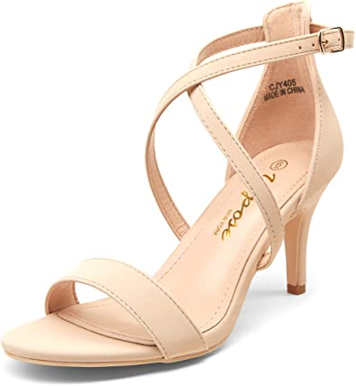 Sandalias de tacón con correas cruzadas para mujer  NDP 55