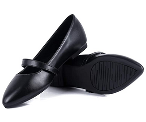 Zapatos de punta puntiaguda para mujer cómodos NEGRO NDP 24