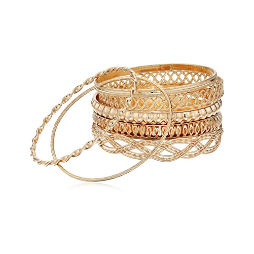 Juego de 6 brazaletes con textura para mujer NDP25