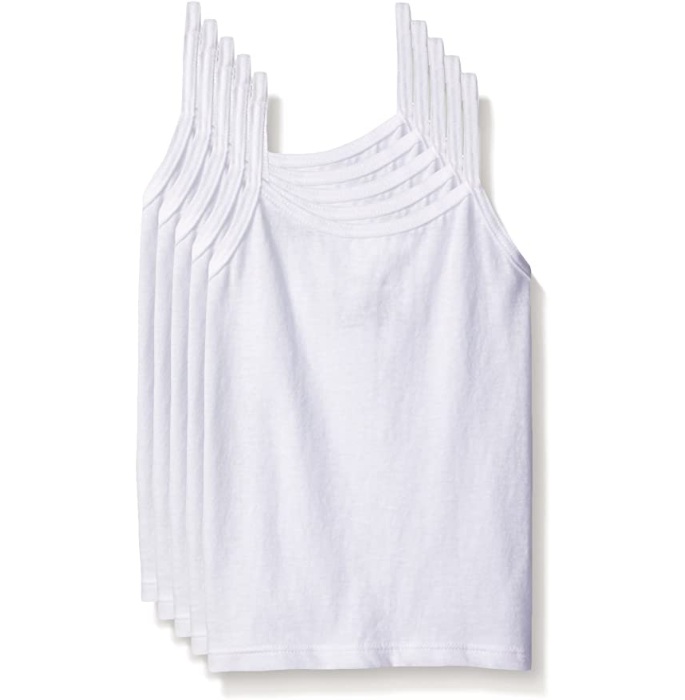 Hanes playera de algodón para niña, paquete de 5 Blaco NDP24