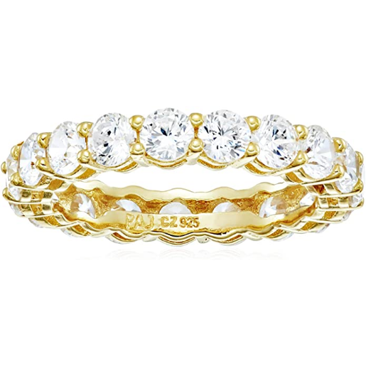Anillo de plata de ley con circonita cúbica de corte redondo 3.5 mm NDP40