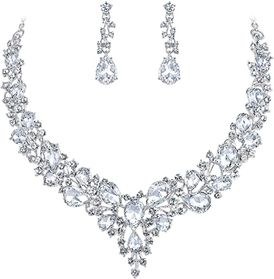 Juego de pendientes colgantes de cristal austriaco para mujer NDP34