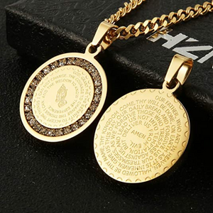 Collar de joyería cristiana con versículo de la Biblia NDP35