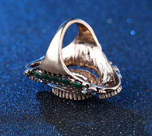 Anillo para mujer chapado en oro antiguo estilo turco multicolor NDP97