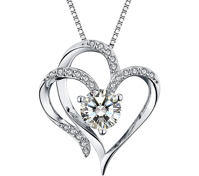Collar de corazón chapado en oro de 14 quilates con colgante NDP76