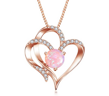 Cargar imagen en el visor de la galería, Collar de corazón chapado en oro de 14 quilates con colgante NDP76
