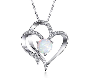 Collar de corazón chapado en oro de 14 quilates con colgante NDP76
