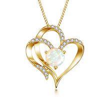 Cargar imagen en el visor de la galería, Collar de corazón chapado en oro de 14 quilates con colgante NDP76
