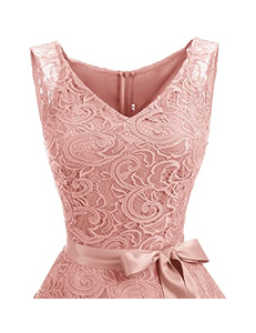 Vestido de fiesta de encaje floral con cuello en V NDP 85
