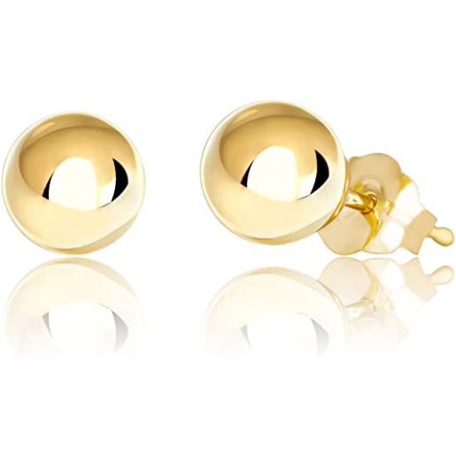 Pendientes de bola  chapados de oro de 14 quilates NDP71