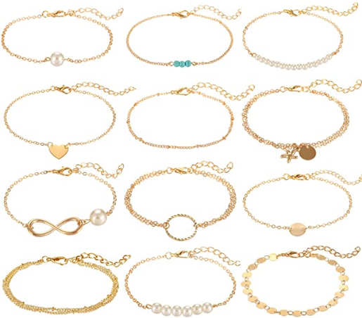 Juego de 12  pulsera de perlas pequeñas y delicadas, hechas a mano, ajustables NDP67