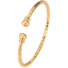 Cargar imagen en el visor de la galería, brazalete de puño simple de platino bañado en oro real de 18K NDP78
