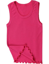 Cargar imagen en el visor de la galería, Juego de 4 camisetas sin mangas de algodón con dobladillo de volantes para niña  NDP27
