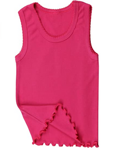Juego de 4 camisetas sin mangas de algodón con dobladillo de volantes para niña  NDP27
