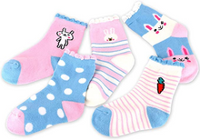 Cargar imagen en el visor de la galería, 5 pares de calcetines de algodón gruesos y suaves para invierno, para niños y niñas  NDP-75
