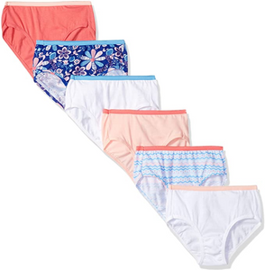 Hanes - Pack de 6 Panties de algodón para niña NDP-52