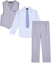 Cargar imagen en el visor de la galería, Nautica - Conjunto de chaleco de 4 piezas con camisa, corbata, chaleco y pantalones para niño  NDP-67
