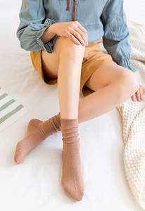 Calcetines sueltos para mujer y niña, 7 pares, color sólido, finos, informales, de algodón, calcetines cortos color  Marrón NDP-77
