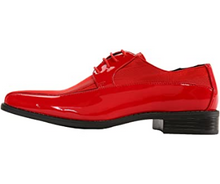 Cargar imagen en el visor de la galería, Viotti Zapatos de vestir para hombre, satén a rayas y esmoquin de patente NDP-61

