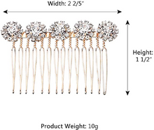 Cargar imagen en el visor de la galería, Joyas de boda para novias con peine lateral de cristal, 5 unidades NDP-46
