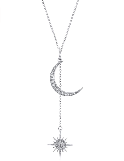 Collar con colgante de luna y estrella de cristal  NDP-38
