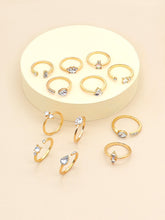 Cargar imagen en el visor de la galería, 12 piezas de anillo de decoración de diamantes de imitación
