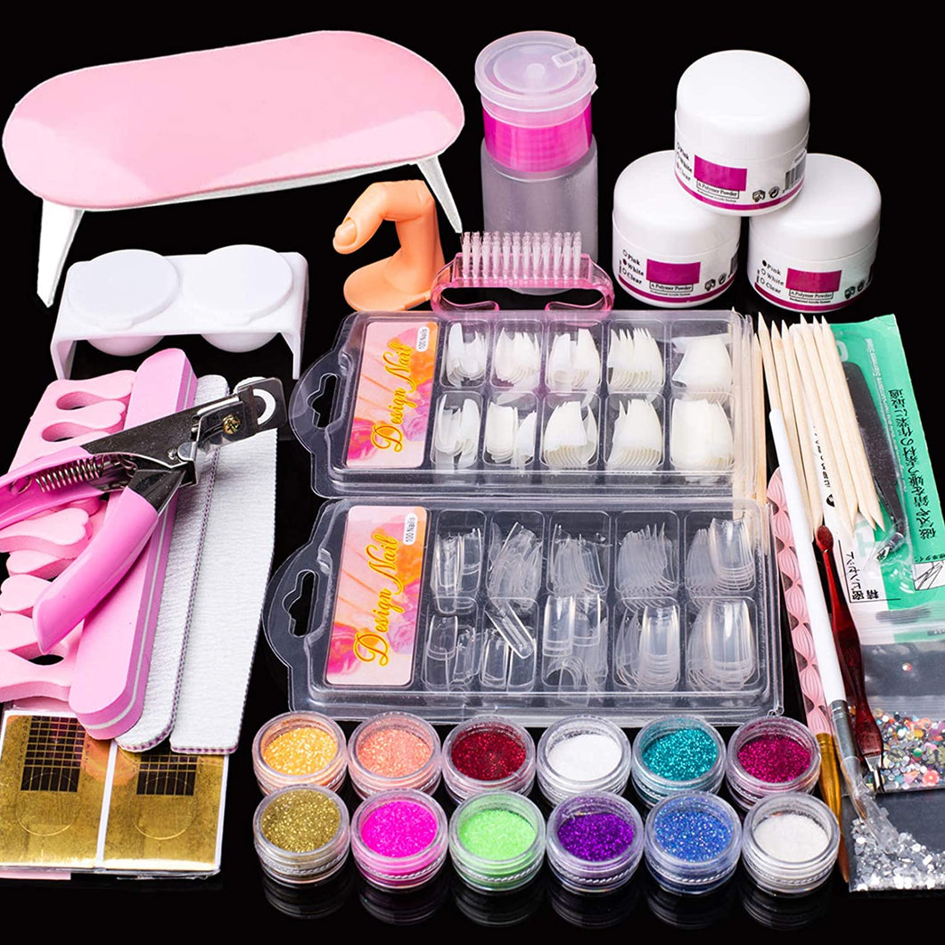 Kit de uñas de acrílico, polvo de acrílico brillante