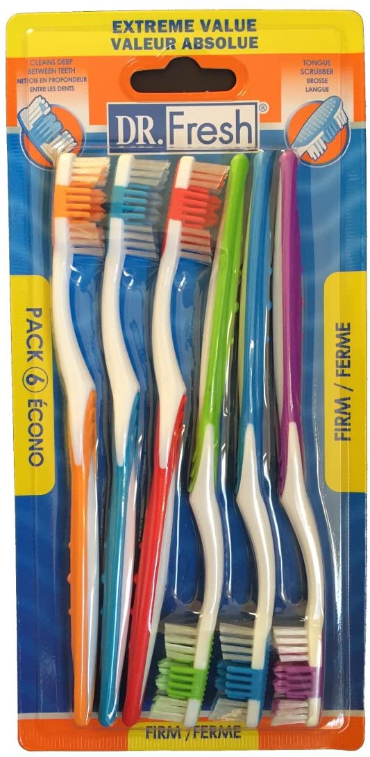Paquete de 6 cepillos de dientes firmes