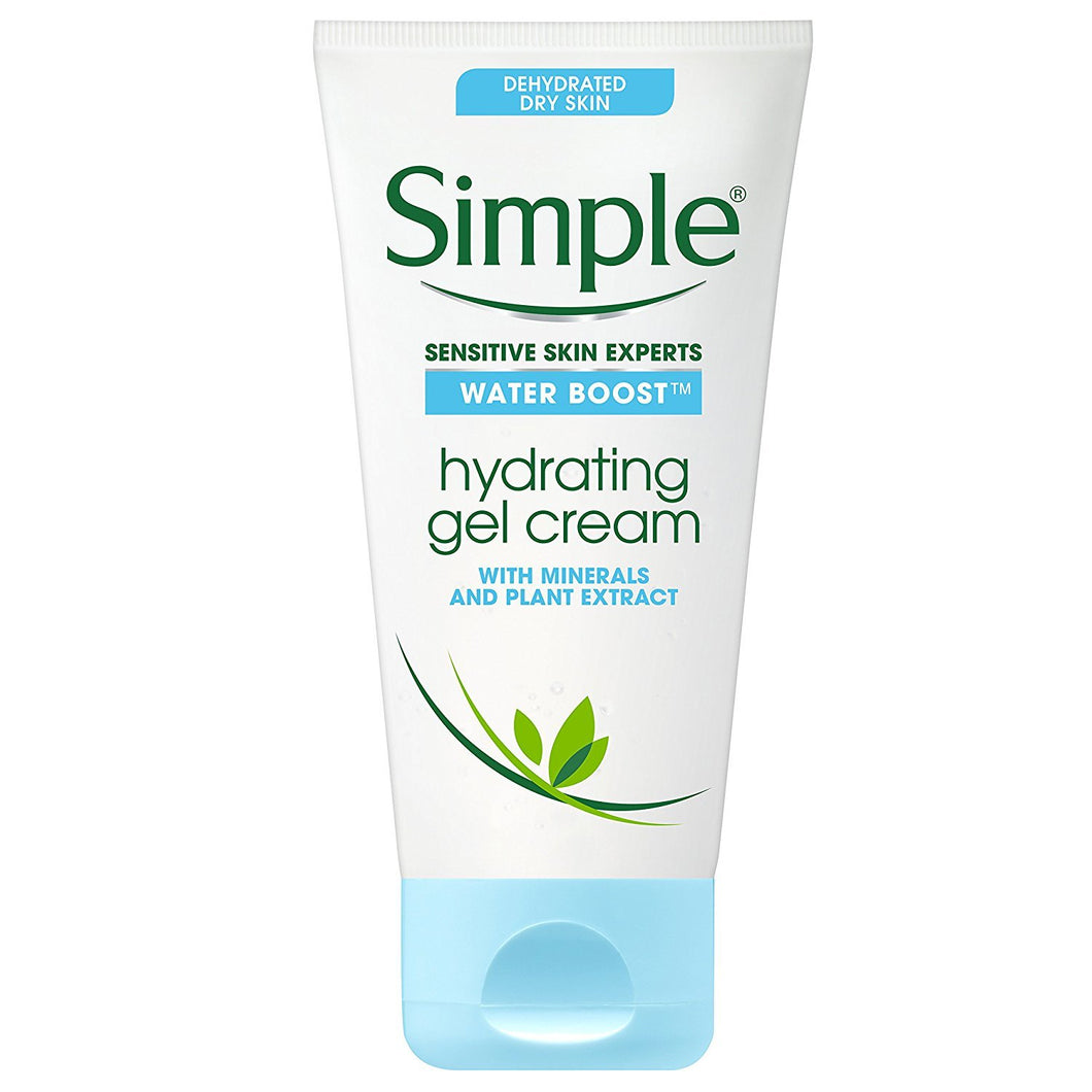 Crema de gel hidratante simple water boost, humectante facial, 1.7 oz