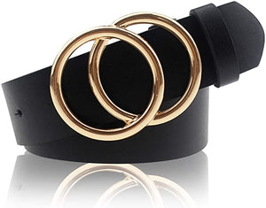 Cinturón con hebilla de doble anillo, para mujer NDP30