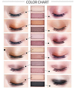 2 Paletas de maquillaje de sombra de ojos desnuda Pro 12 colores NDP-26