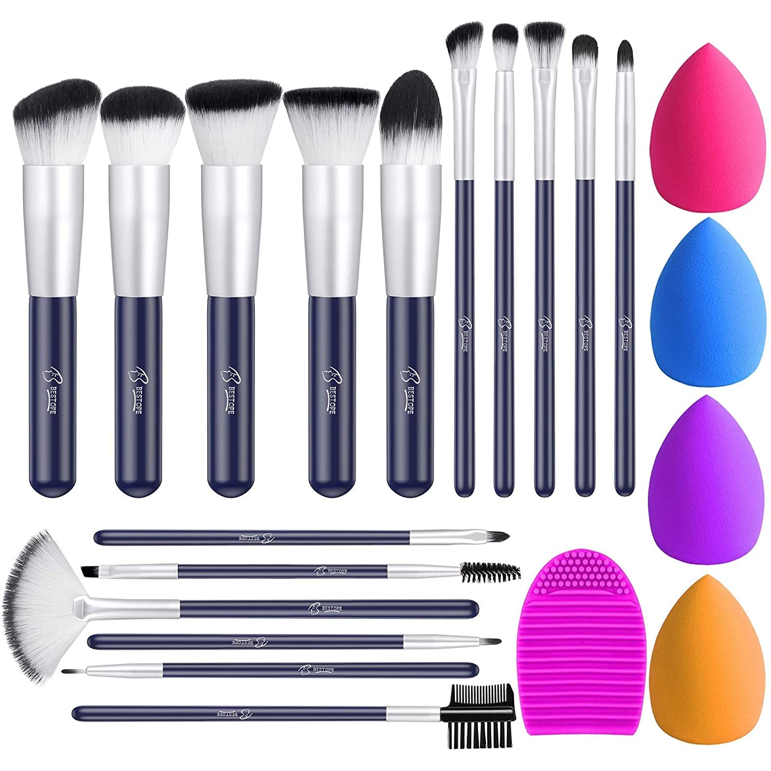 Set de 4 Brochas de Maquillaje y 2 Esponjas