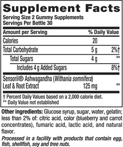 Vitafusion - Ashwagandha gomitas - 125 mg, 60 unidades