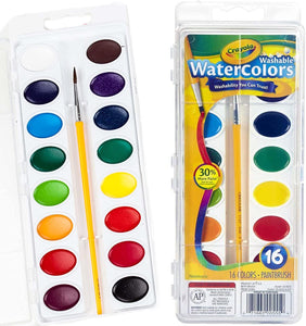 Crayola Juego de acuarela: 1 set, 16 colores, Multicolor NDP29