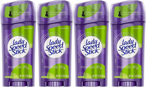 Lady Speed Stick Invisible Dry Antitranspirante y desodorante, polvo fresco – 2.3 oz – 4 unidades