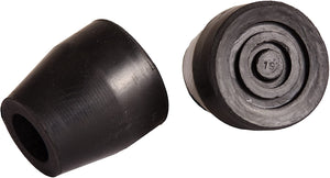Puntas para andador y bastón con insertos de metal, 0.4 in, negro, 2 unidades