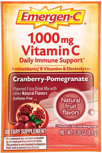 Mezcla para suplemento dietético bebible Emergen-C- 30 paquetes- Sabor: Granada, arándano