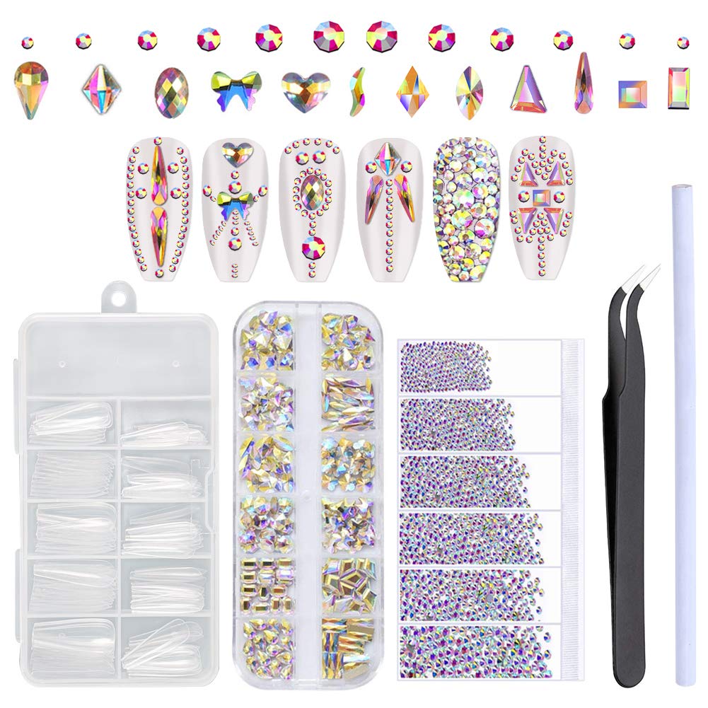 1728 piezas de diamantes de imitación de uñas