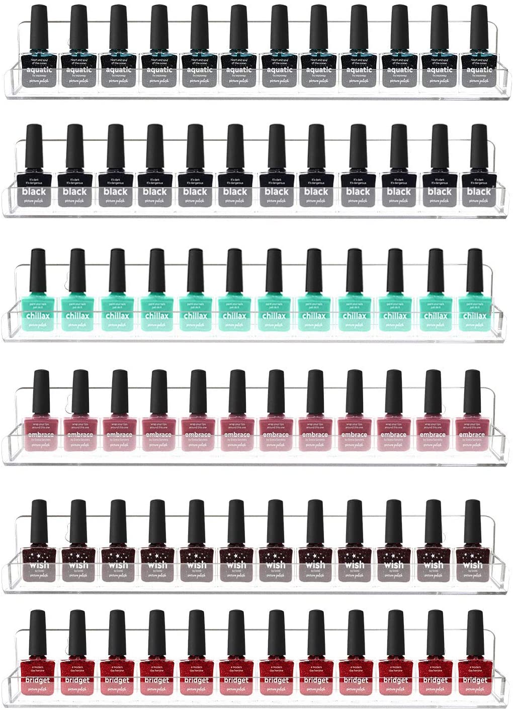 Estantería para esmalte de uñas, montaje en pared