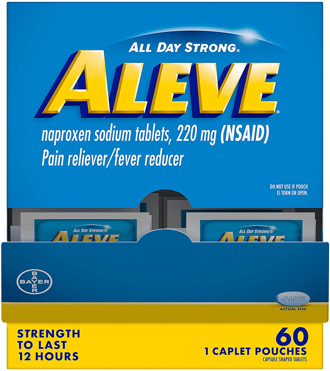Aleve Cápsulas para aliviar el dolor, dispensador de bolsitas, (60 bolsas) NDP3