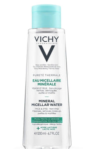 Vichy Pureté Thermale Agua Micelar Mineral Limpiadora, Piel mixta a grasa, 6.76oz