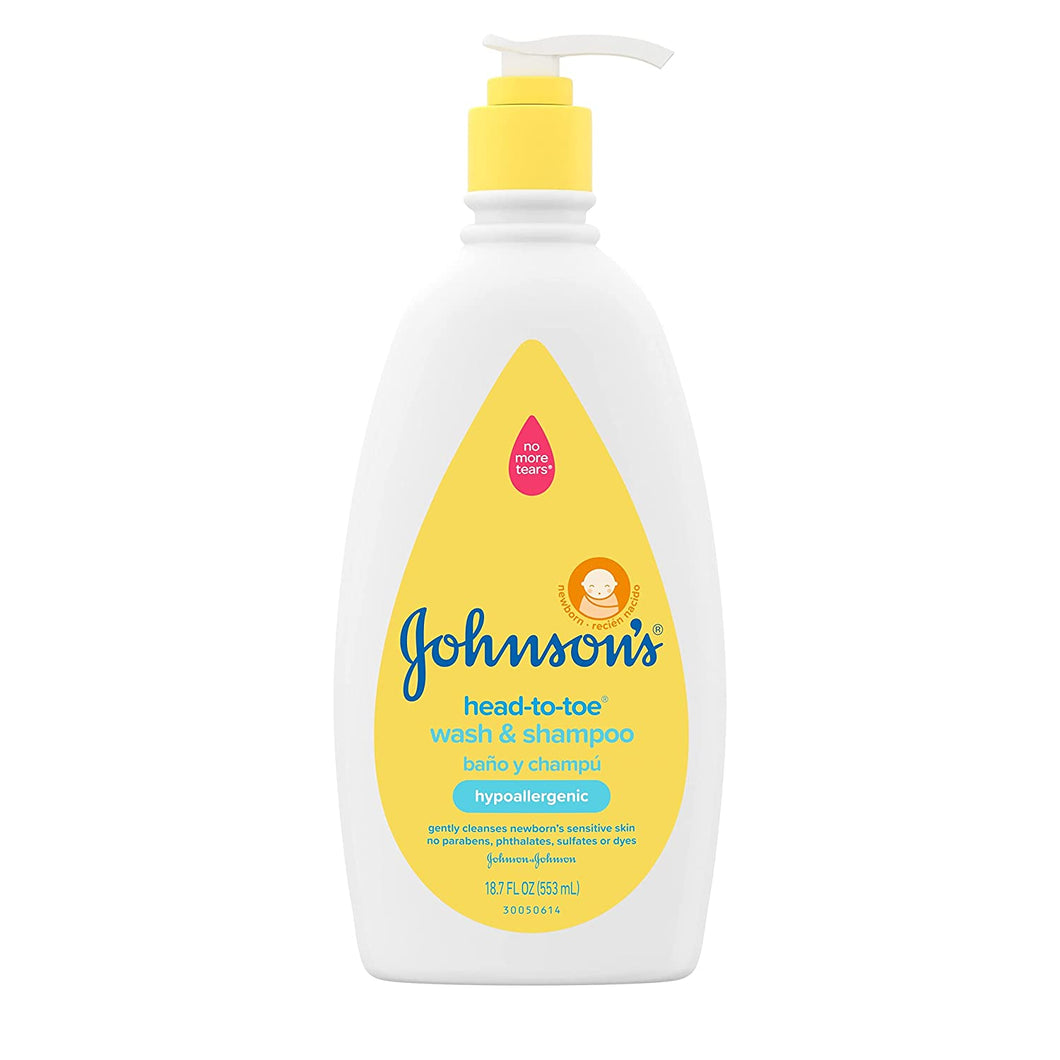 Johnson's Gel de baño y champú de la cabeza a los pies 18.7 oz