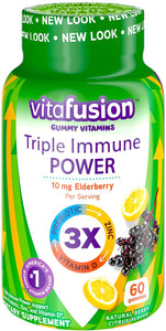 Vitafusion Triple sistema inmune PODER Vitaminas gomosas, 60 unidades