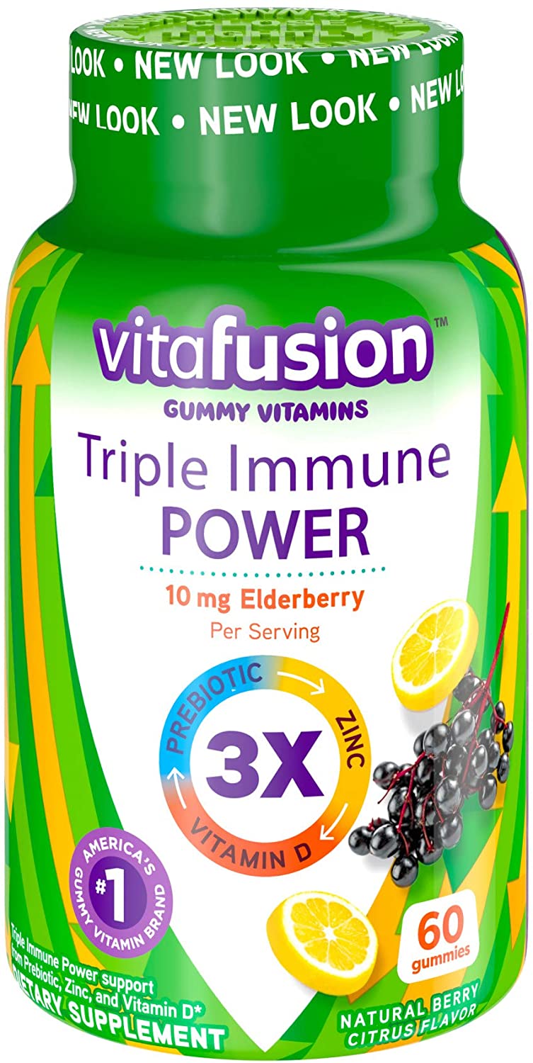 Vitafusion Triple sistema inmune PODER Vitaminas gomosas, 60 unidades