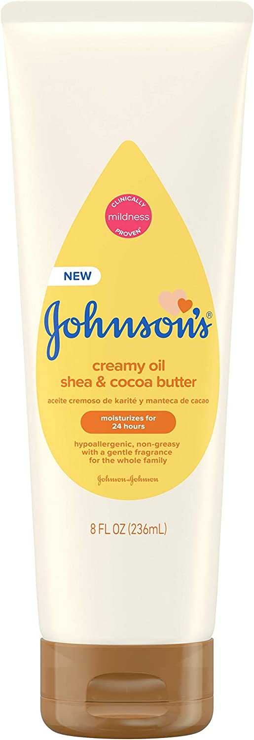 Johnson's Loción cremosa para bebé con manteca de karité y cacao 8 oz