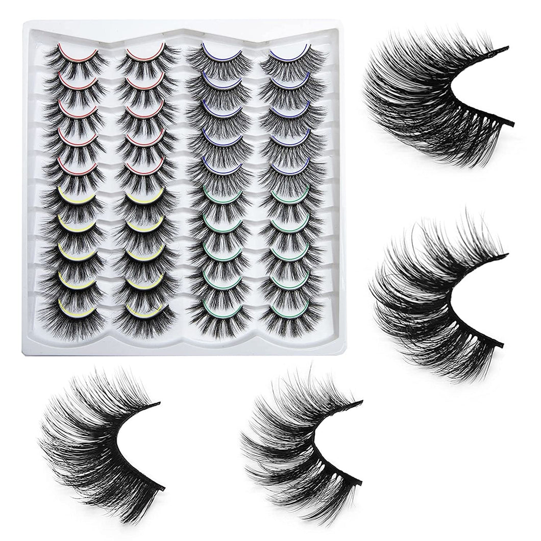 Juego de 20 pares de pestañas postizas 6D de aspecto natural