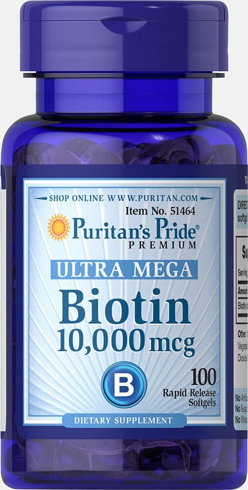 Biotina 10,000 mcg cápsulas- Ayuda a prevenir la caída del cabello.