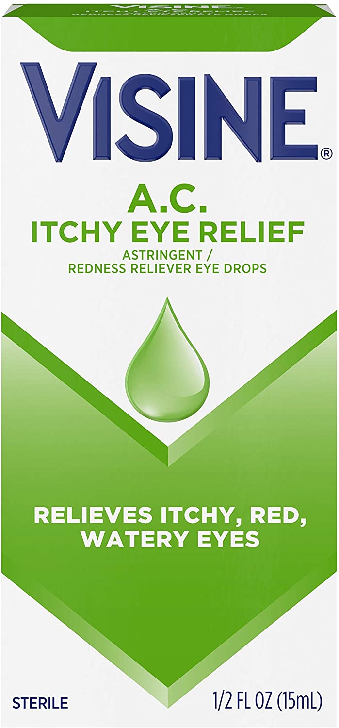 Visine A.C. Gotas para el alivio de los ojos para picazón, rojo, lloroso e irritado, 0.5 onzas