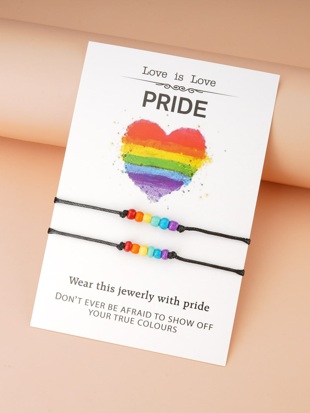 Pulsera de decoración de cuentas LGBT 2 piezas ✅