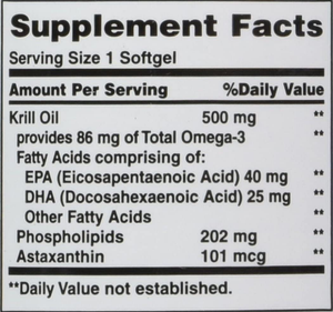 Aceite de krill-500 mg, 30 cápsulas